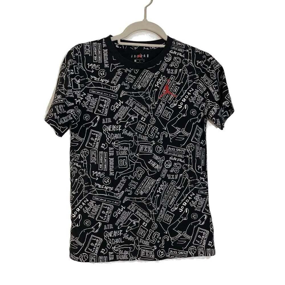 Michael Air Jordan Brand Nike Boys L Black Graphic T-Shirt Tee